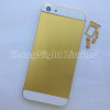 Crocodile Pattern Red Leather Skin 3 Lines White Diamond Stone With Gold Logo Back Cover Replacement For iPhone 5-Gold