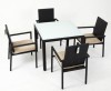 Outdoor rattan garden dining room set 4 chair 1 table