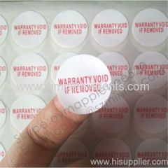 Simple Destructive Warranty Stickers,Printed Red Ink On White Eggsell Sticker,Warranty VOID If Removed Sticker