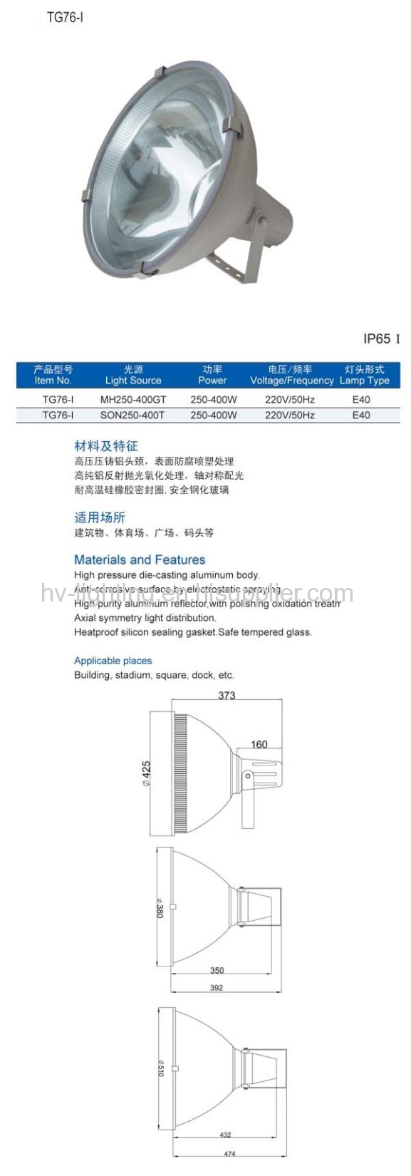 Factory Lights E40 250W 400W