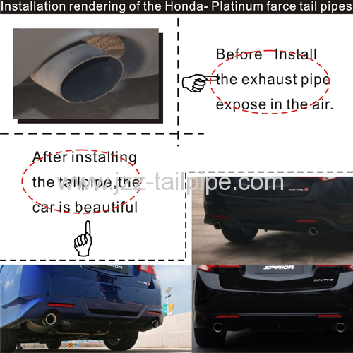 Bevel air outlet car tail pipe for Honda Spirior