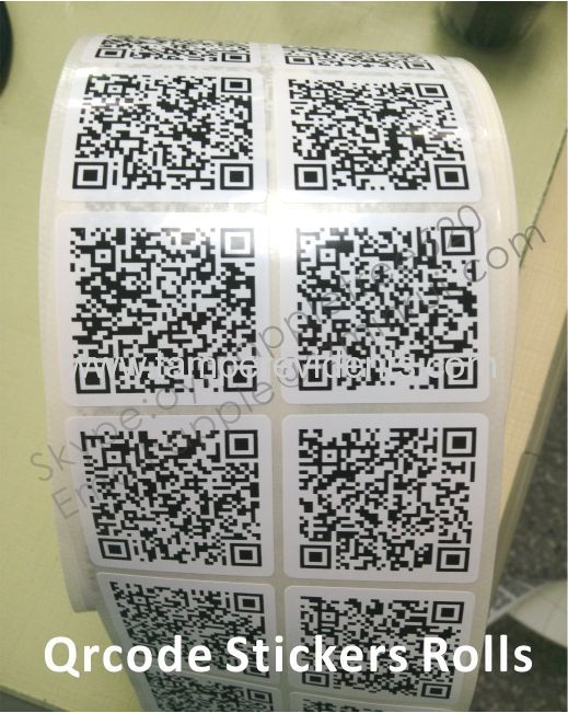 Custom White PET Vinyl Stickers,2x2cm Durable PET QRcode Label,QRcode Stickers Placed Onto Membership Cards 