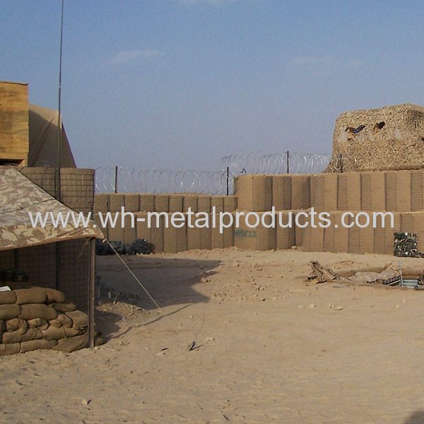 Multi-cellular welded wire mesh wall system military protection products 
