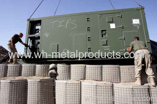 Multi-cellular welded wire mesh wall system military protection products