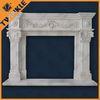 Hand Carved White Marble Fireplace Mantel With Statues For Home