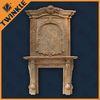 Modern Yellow Travertine Fireplace Mantel Hand Carved For Decorative