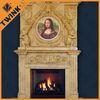 Yellow Natural Stone Travertine Fireplace Mantel For Indoor Decorative