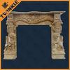 Natural Stone Travertine Fireplace Mantel , Unique French Fireplace