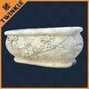 Freestanding Natural Stone Tub With White Marble For Bathroom