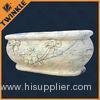 Freestanding Natural Stone Tub With White Marble For Bathroom