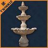 Simple Natural Stone Water Fountains For Gardens / White Marble Carved