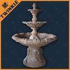 Three Tierd Stone Water Fountains For Garden , Honed Hand Carved