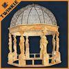 Outdoor Carving Stone Garden Gazebo , Natural Marble Surface Polished