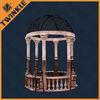 Natural Marble Stone White Garden Gazebo Custom With Iron Roof