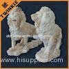 Natural Stone Carved Marble Sculpture With Double Lion Statues