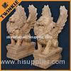 Carved Marble Decorative Sculpture , Hotel Gate Marble Leo Sculpture