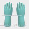 Green Kitchen Latex Gloves With straight cuff , Fish scale grip rubber gloves