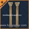 Beige Square Natural Stone Column Universal Polished For Outdoor Gate