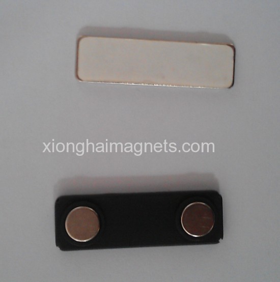 Supplier Magnetic name badges with tow pieces magnet on the Iron plates for sale