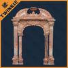 Natural Stone Door Surround Antique With Sunset Red Marble Pillar