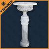 Indoor Stone Decorative Flower Pots Polished With Marble Pedestal