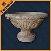 Yellow Large Stone Flower Pots Granite With Garden Hollow Planter