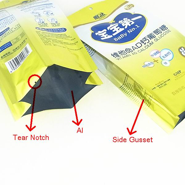 Popular side gusset aluminum foil milk powder bag