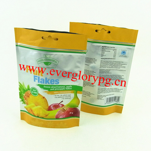 30g gold foil packaging bag for food stand up pouch