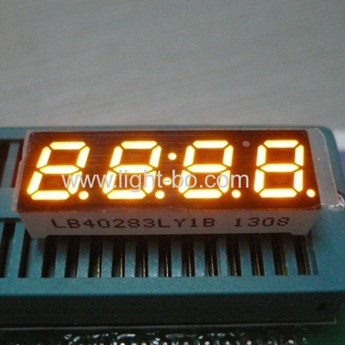 Super Amber Four-Digit 0.28(7mm) Cathode 7-Sement LED Display ,30.2 x 10 x 6.1 mm