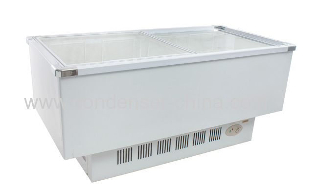 Island type commercial use frozen food display cabinet