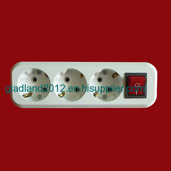 3 gang extension socket with switch 