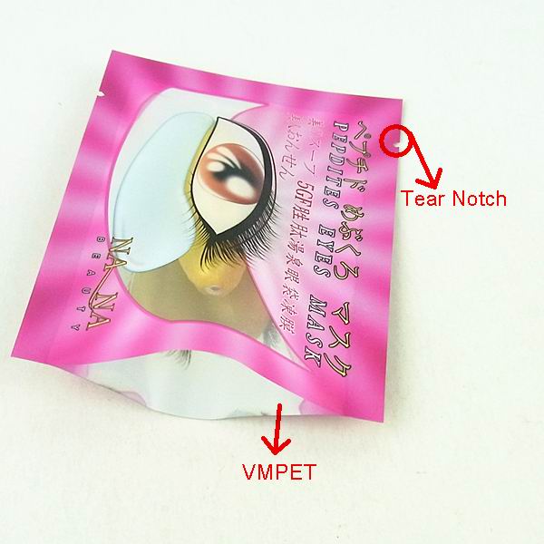 Colorful aluminized foil bag for eye patch