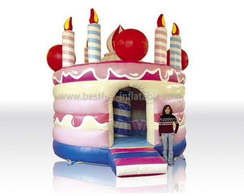 Jump House Birthday Cake Inflatable Bouncer