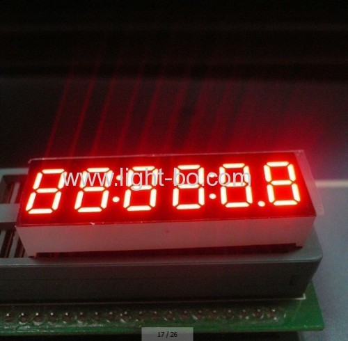 Common Anode Super bright red 0.36" 6 digit 7 segment clock led display