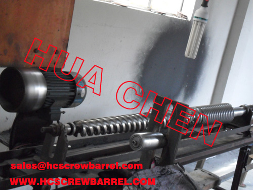 Conical twin screw barrel for extruder