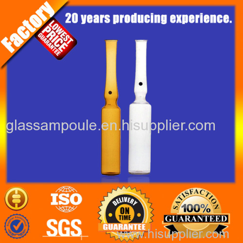 China 1ml iso implement standard Form B glass ampoule