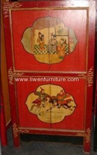 Mongolia painting wardrobe 4 doors