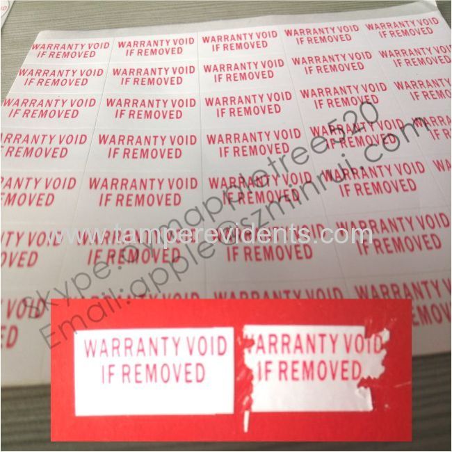 Tamper Evident Security Sticker,Rectangular Destructible Warranty Sticker,Warranty VOID If Removed Eggshell Sticker 