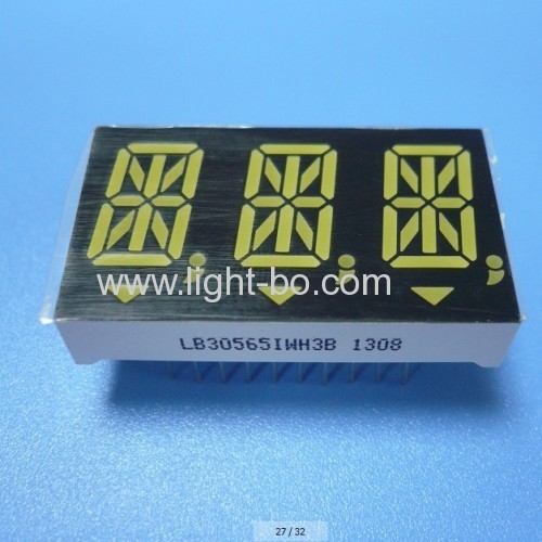 Custom 14.2mm (0.56") Triple Digit 14 Segment Alphanumeric LED Display For Instrument Panels