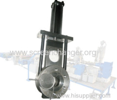 Hydraulic screen changer/melt filter for extrusion machine