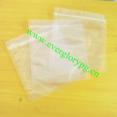 three sides sealed transparent zipper plastic pouch