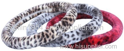 new design high quality winter tiger fur car steering wheel cover