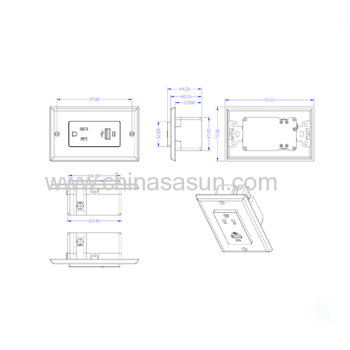 USB Wall Switch, Wall Socket with USB Port