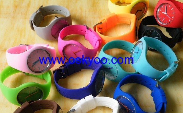 2013 New ICE thin silicone watch, jelly watch colorful silicone watch, factory wholesale
