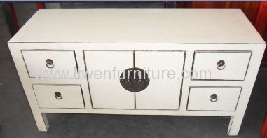 White TV cabinet 4 drawers 2 doors