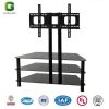Popular TV Stand/Glass TV Stand with Steel Pipe/High Gloss Glass TV Stand