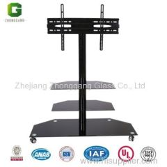 Tempered Glass TV Stand with Wheels/Tempered Glass TV Table/Tempered Glass Side Table/Tempered Glass Corner Table