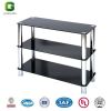 Cheap Black Tempered Glass TV Stand/Stainless Pipe TV Table Stand/Glass TV Bench