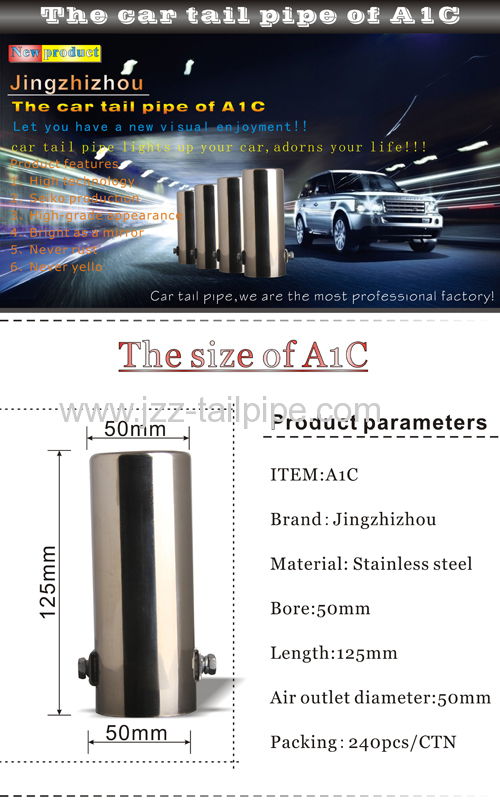 Stainless steel automobile muffler tip