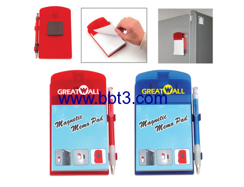 Promotional fridge magnet sticky notes with ballpen